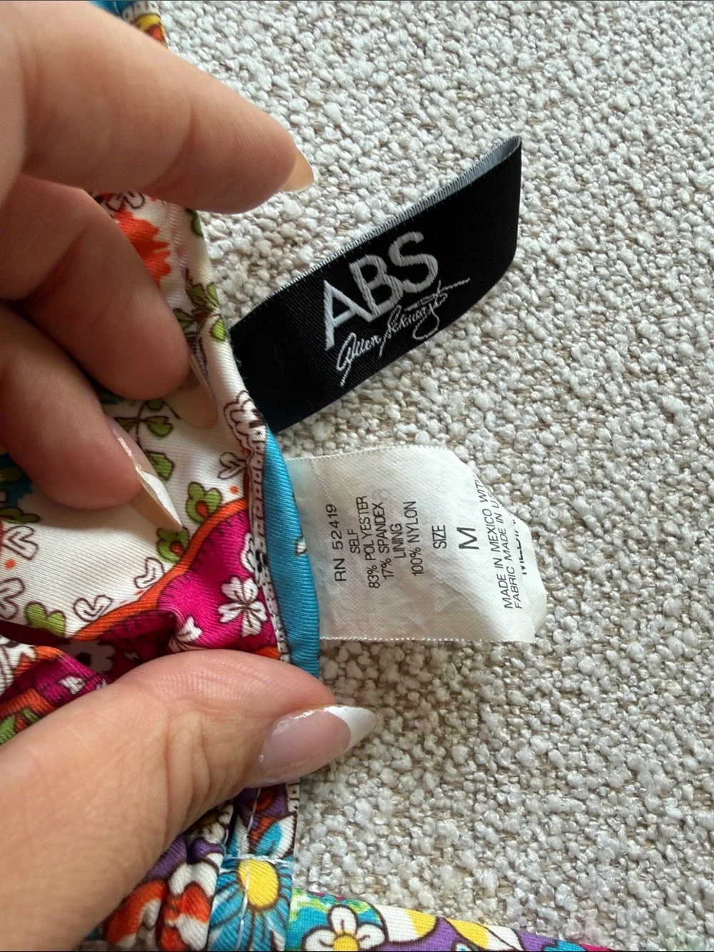 ABS Allen Schwartz Floral Paisley Bikini - Fuchsia & Turquoise